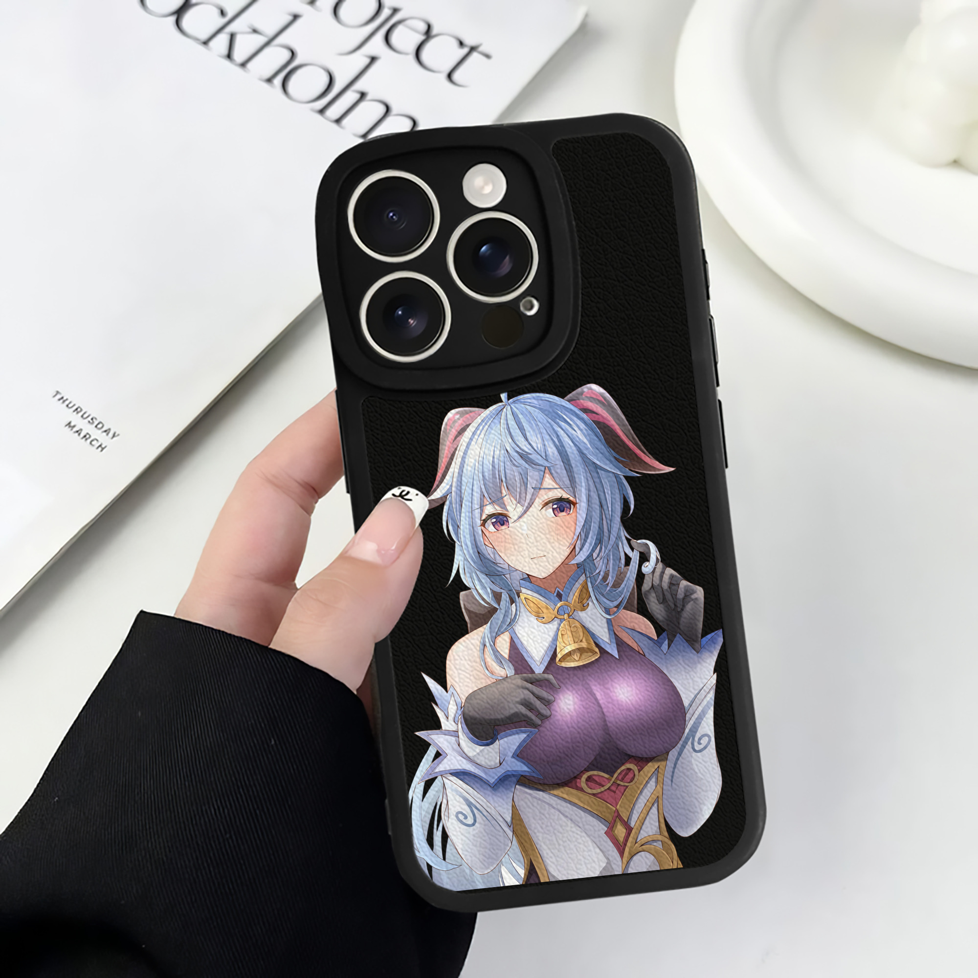 げんし神 甘雨 かんう genshin Ganyu 【iPhone 16シリーズ対応】シリコンスマホケース（レザー調） 材質：シリコン